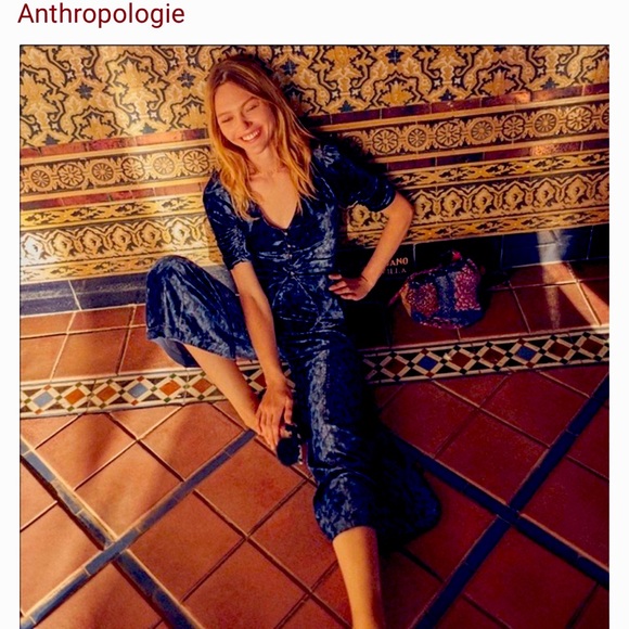 Anthropologie Other - Gorgeous Anthropologie 2 piece velvet peplum top, wide leg pants outfit! NWT!